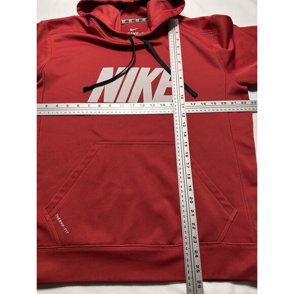 Nike Therma Fit Training Swoosh Hoodie Mens Medium Red Dri-Fit Sweatshirt - Picture 7 of 11